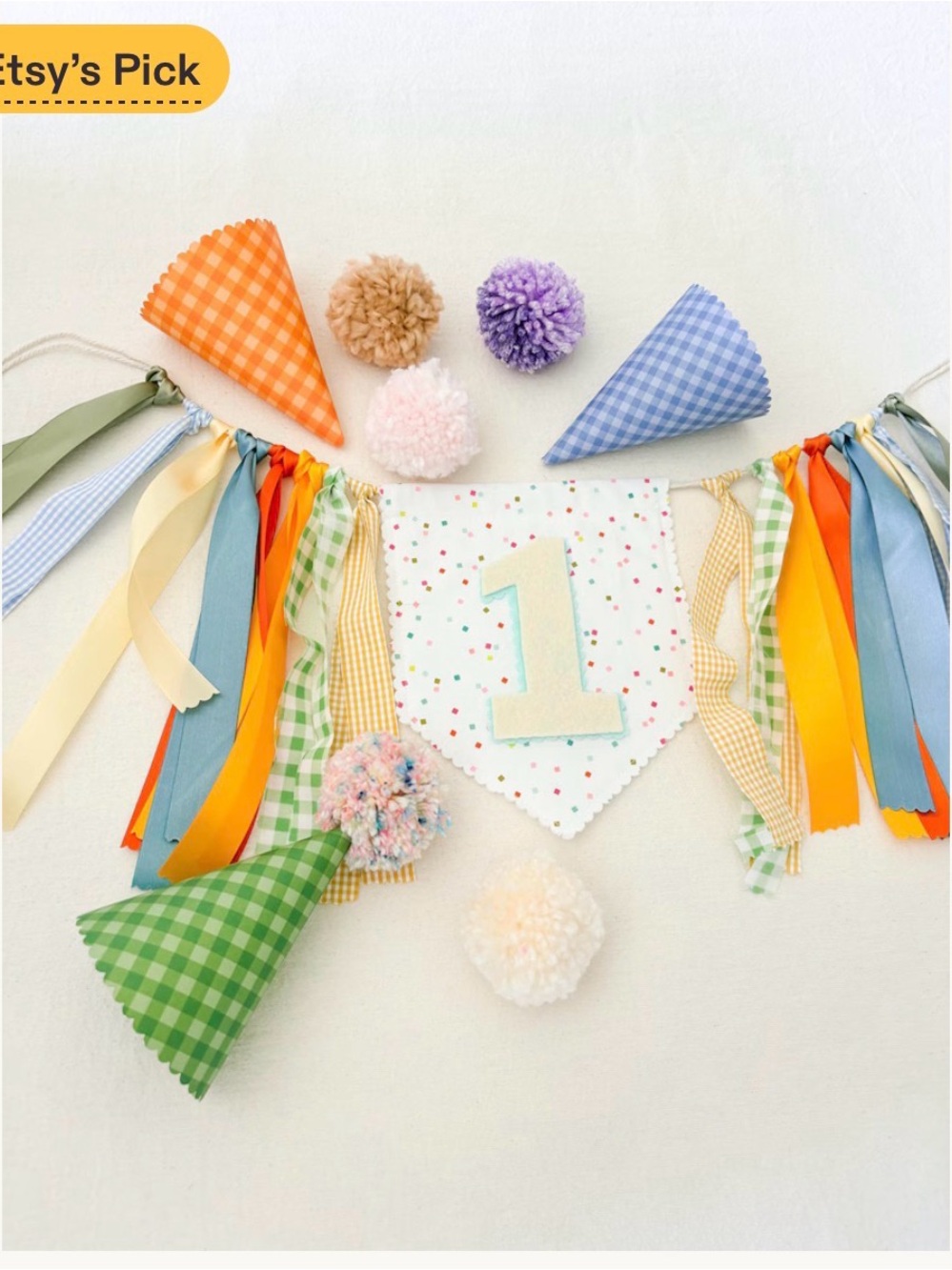 Birthday Banner Pastel Multi Color 1st Birthday Decor